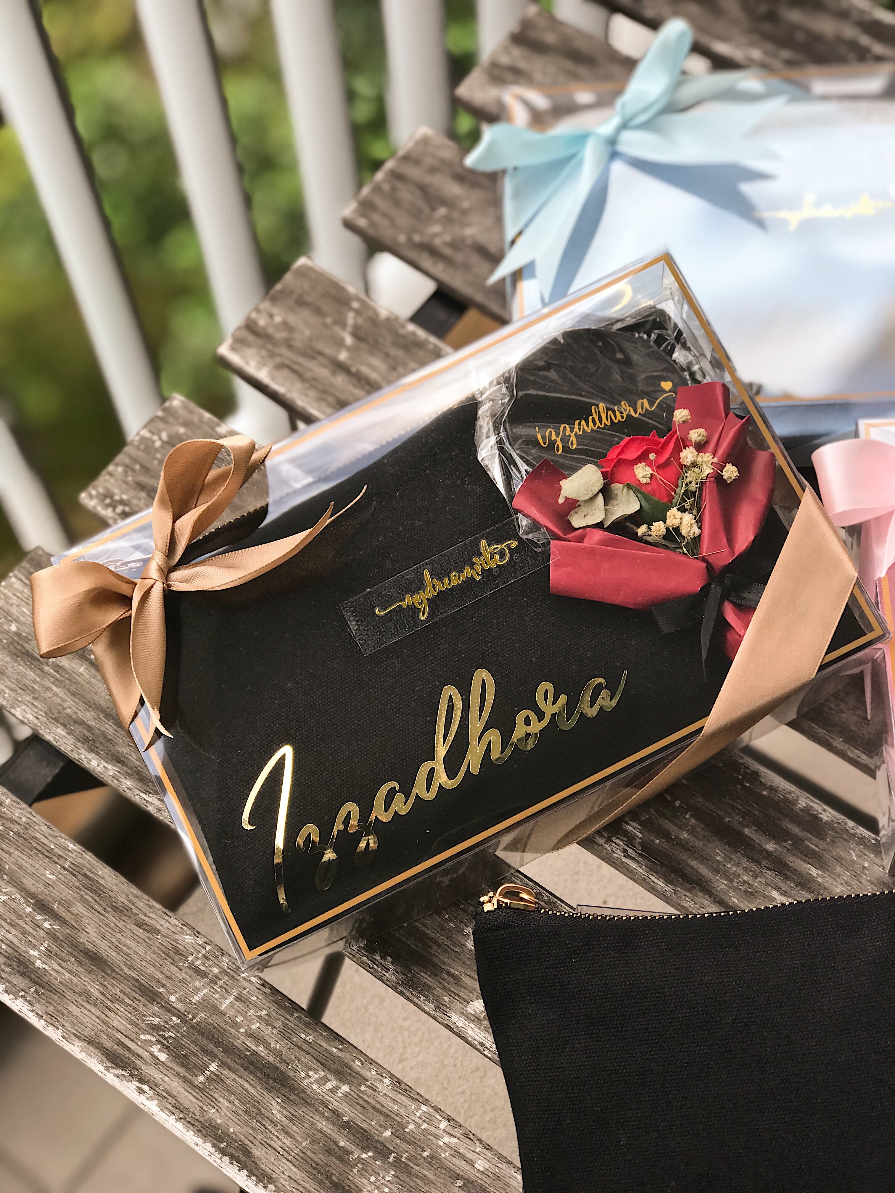 Canvas Pouch (Option to Add PU Leather Mirror) - BLACK / TIFFANY / PINK / BLUE-MyDreamVibe.Co