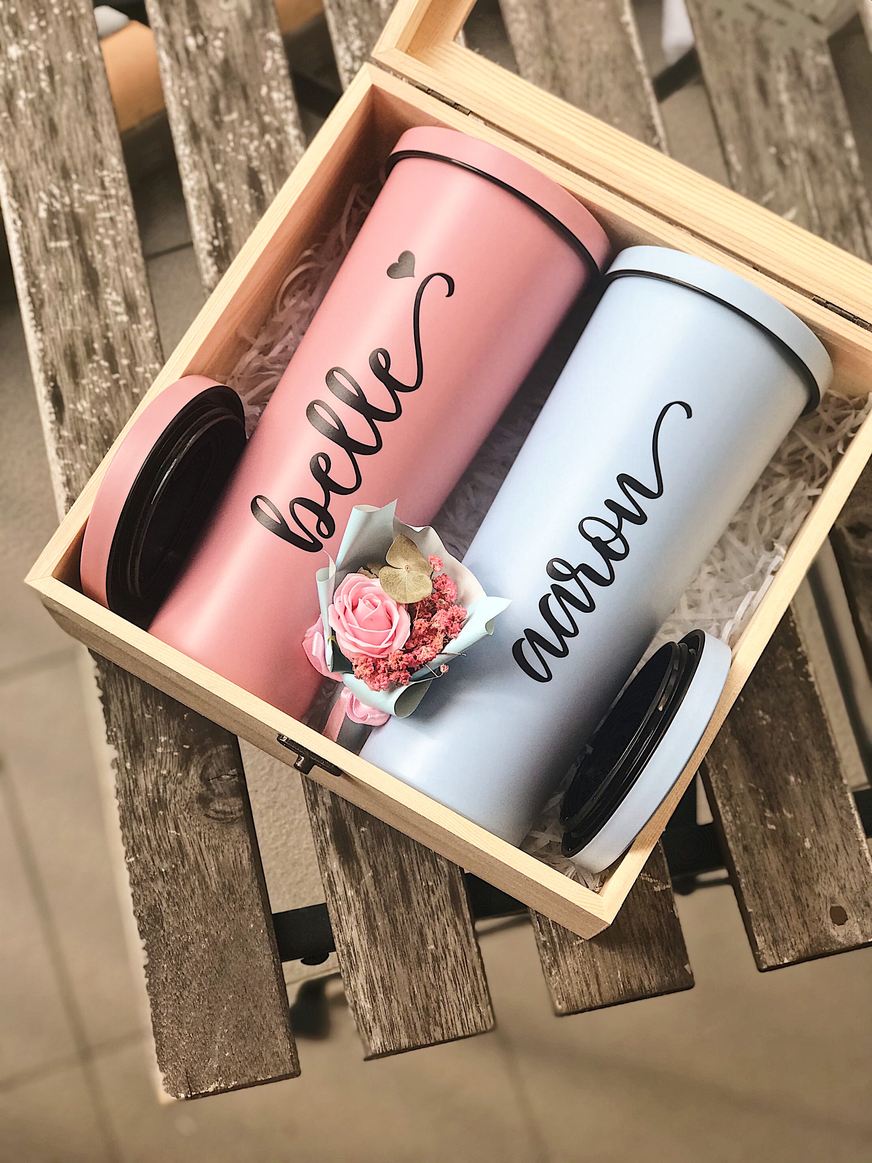 750ml Couple Double Wall Stainless Steel Bubble Tea Tumbler with Straw-MyDreamVibe.Co