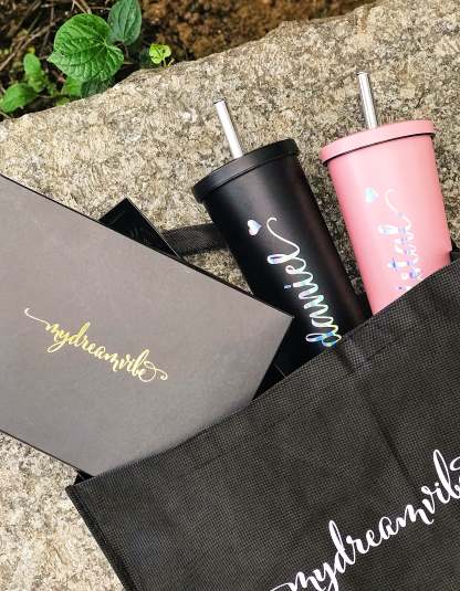 750ml Double Wall Stainless Steel Bubble Tea Tumbler with Straw and Covered Lid - BLACK / PINK / BLUE-MyDreamVibe.Co