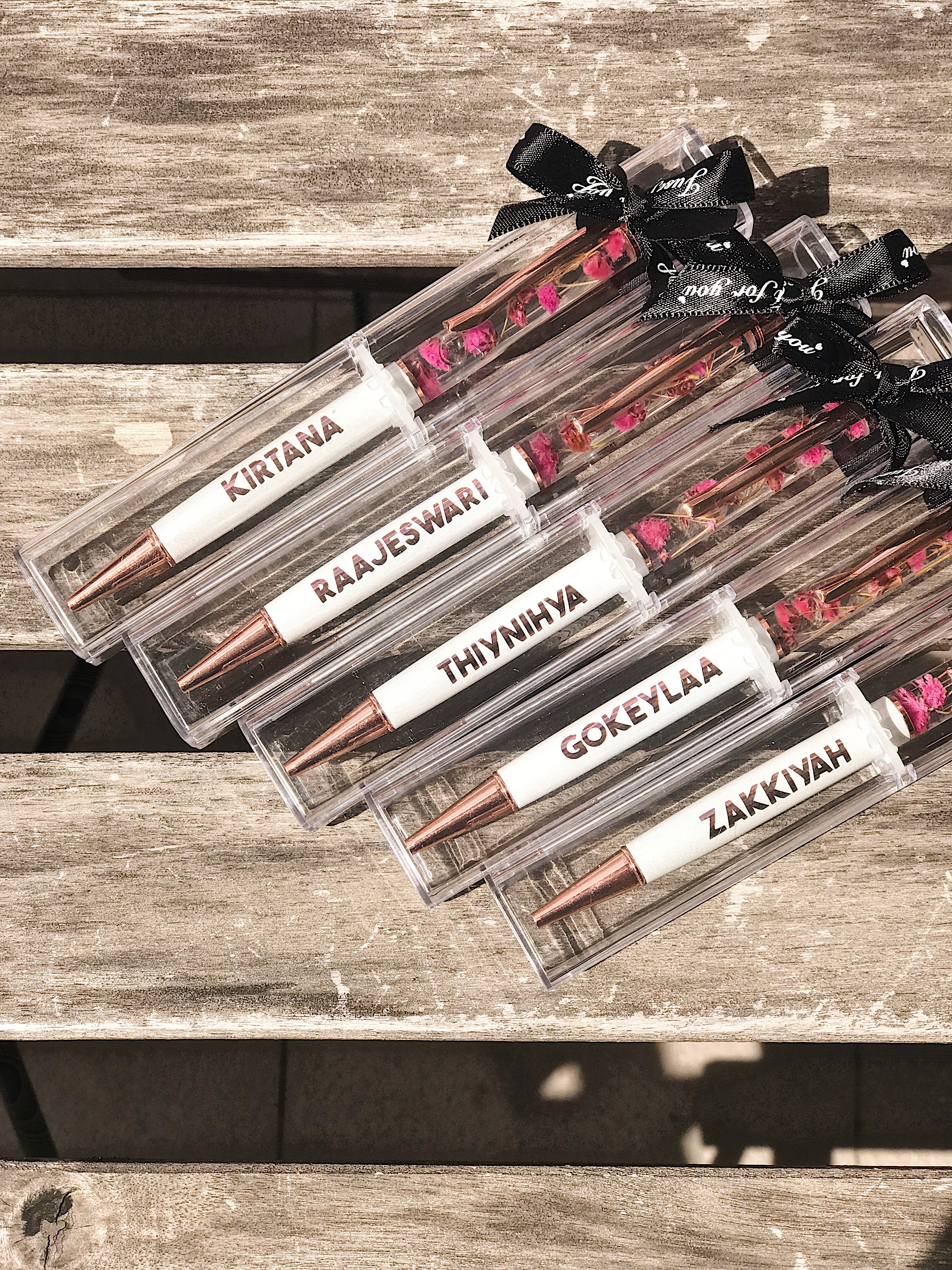 Rose Gold Pink Floral Pen-MyDreamVibe.Co