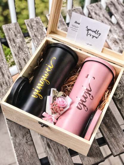 750ml Couple Double Wall Stainless Steel Bubble Tea Tumbler with Straw-MyDreamVibe.Co