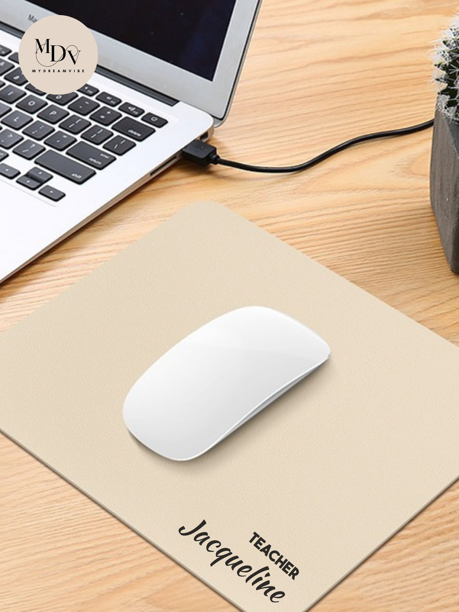 PU Leather Mousepad - BEIGE-MyDreamVibe.Co
