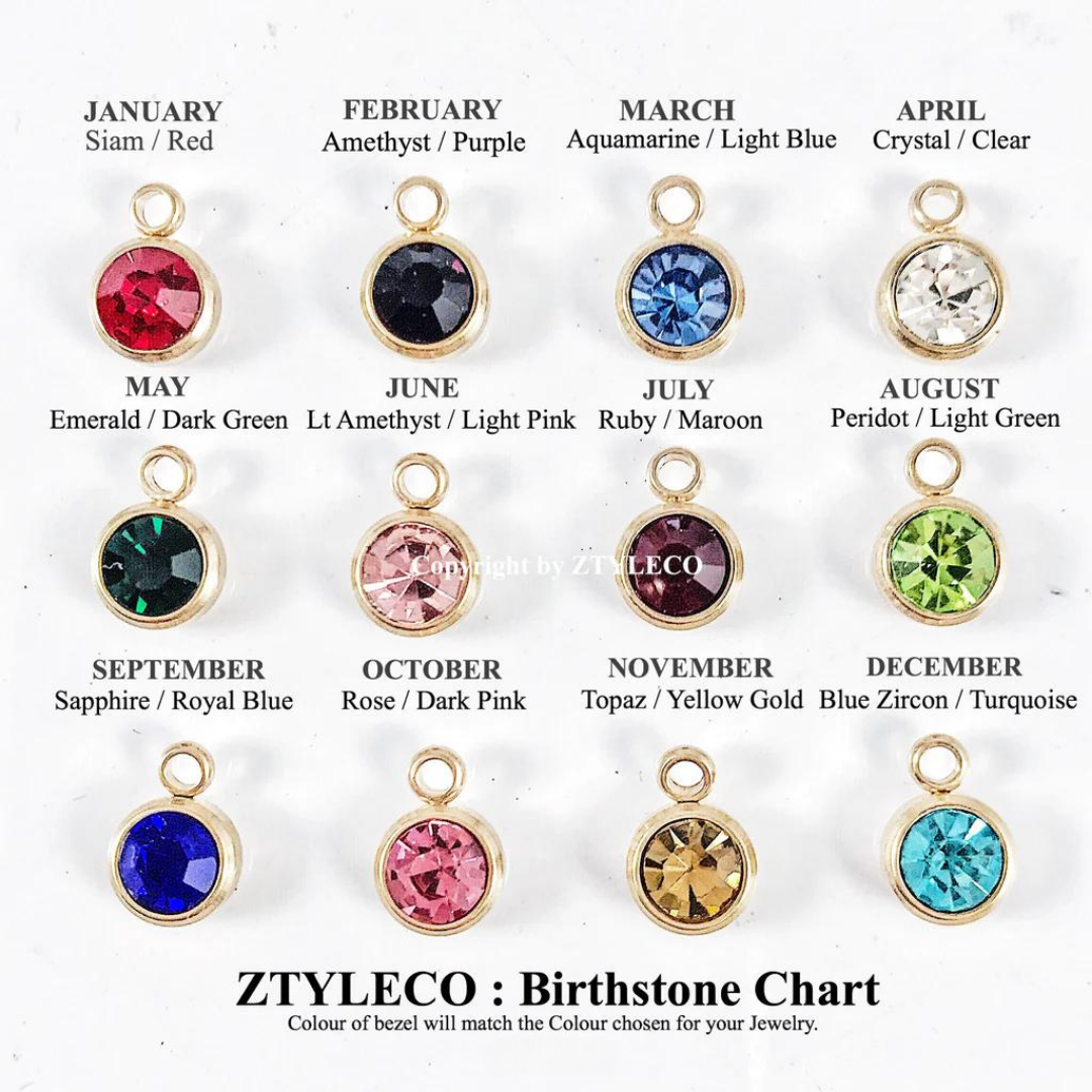 Birthstone Charm Necklace - Gold