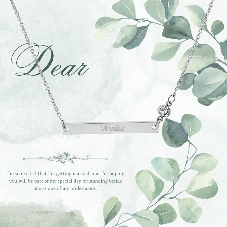 [4 - 6 Bridesmaids Package FREE 1 for Bride] : Horizontal Name Necklace/ Bracelet Package
