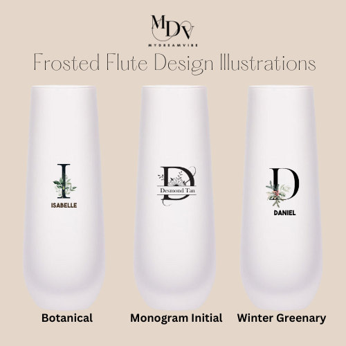 300ml Frosted Stemless Champagne Flute - PRINTED
