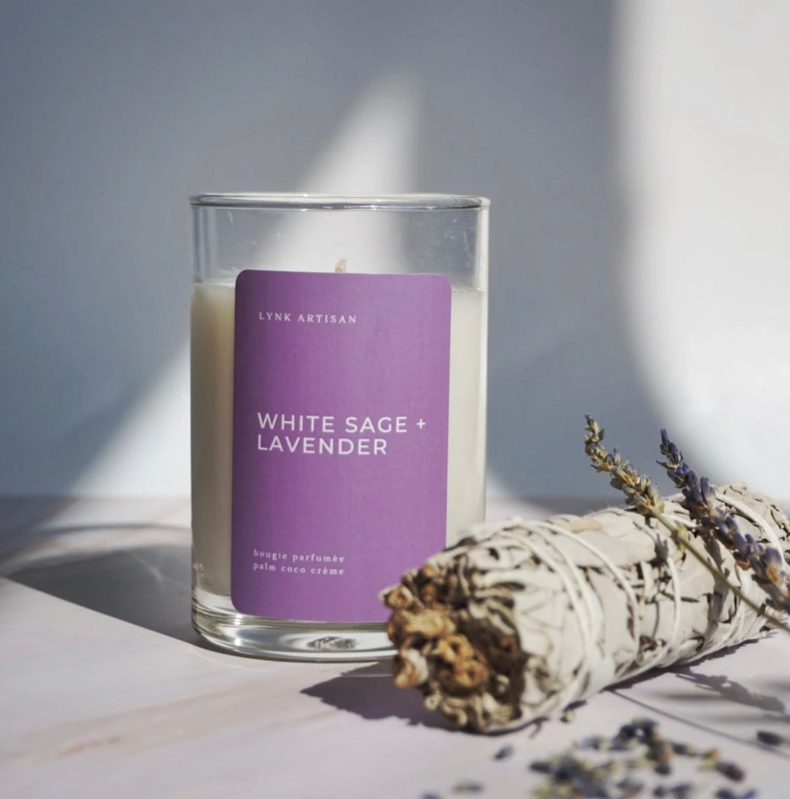 Lynk Artisan Candle - White Sage and Lavender  - 100G (Cotton Wick, No Lid)-MyDreamVibe.Co