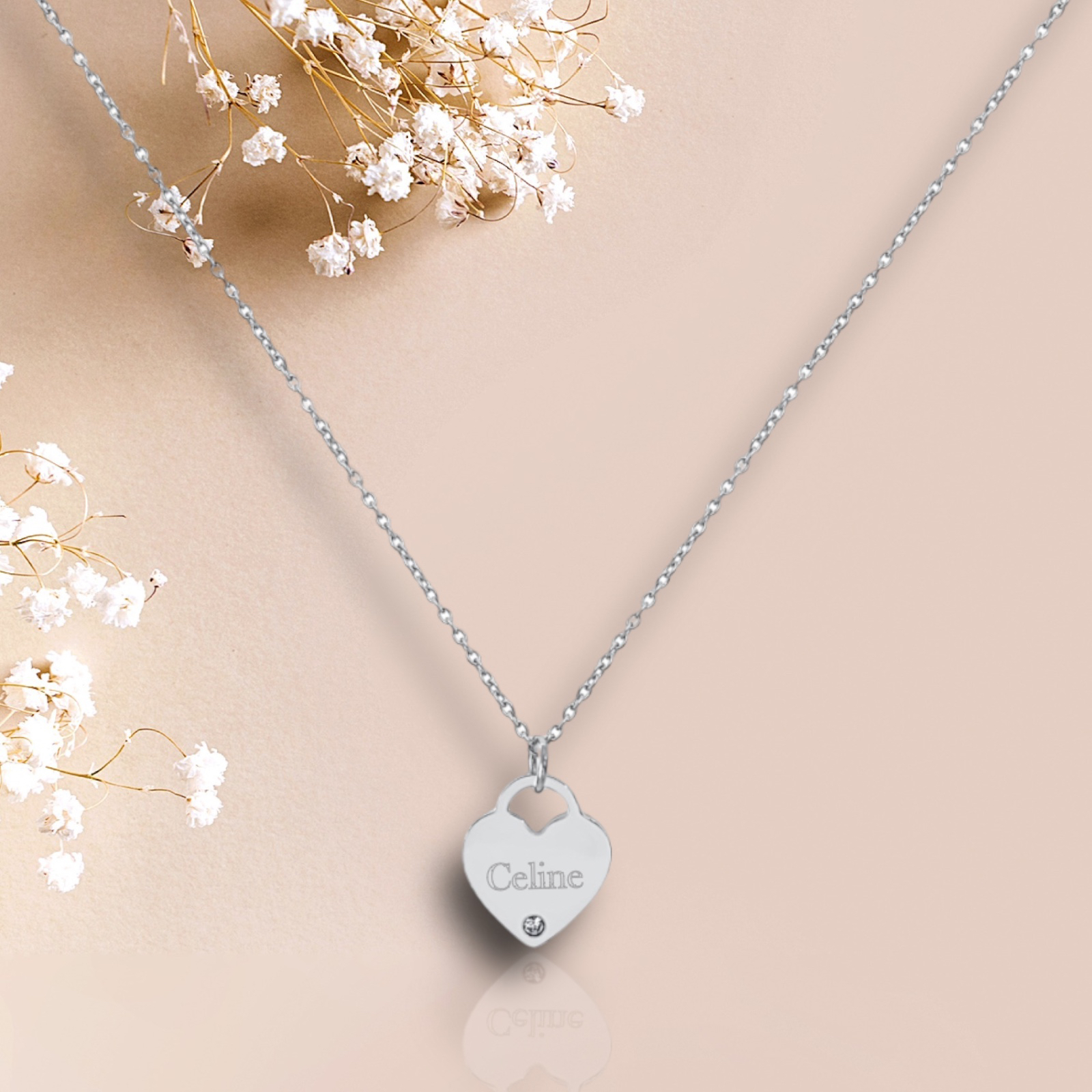 Classic Heart Pendant Necklace - Silver