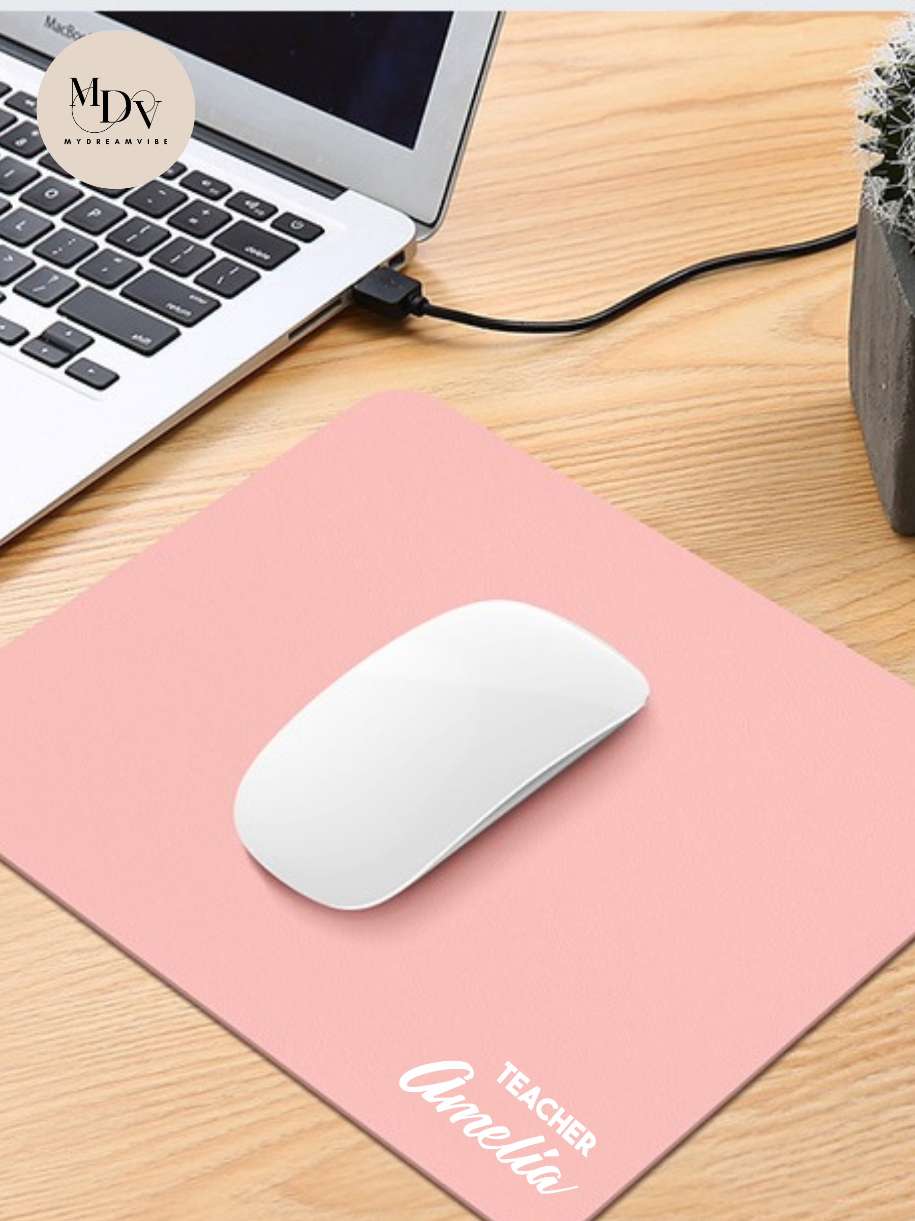 PU Leather Mousepad - PEACH PINK-MyDreamVibe.Co