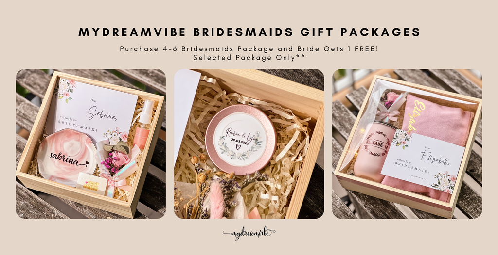 Build a Bridesmaid Photo Box options include Robe, Sleep Mask, Spa Items,  Jewelry - Bridesmaid Gifts Boutique