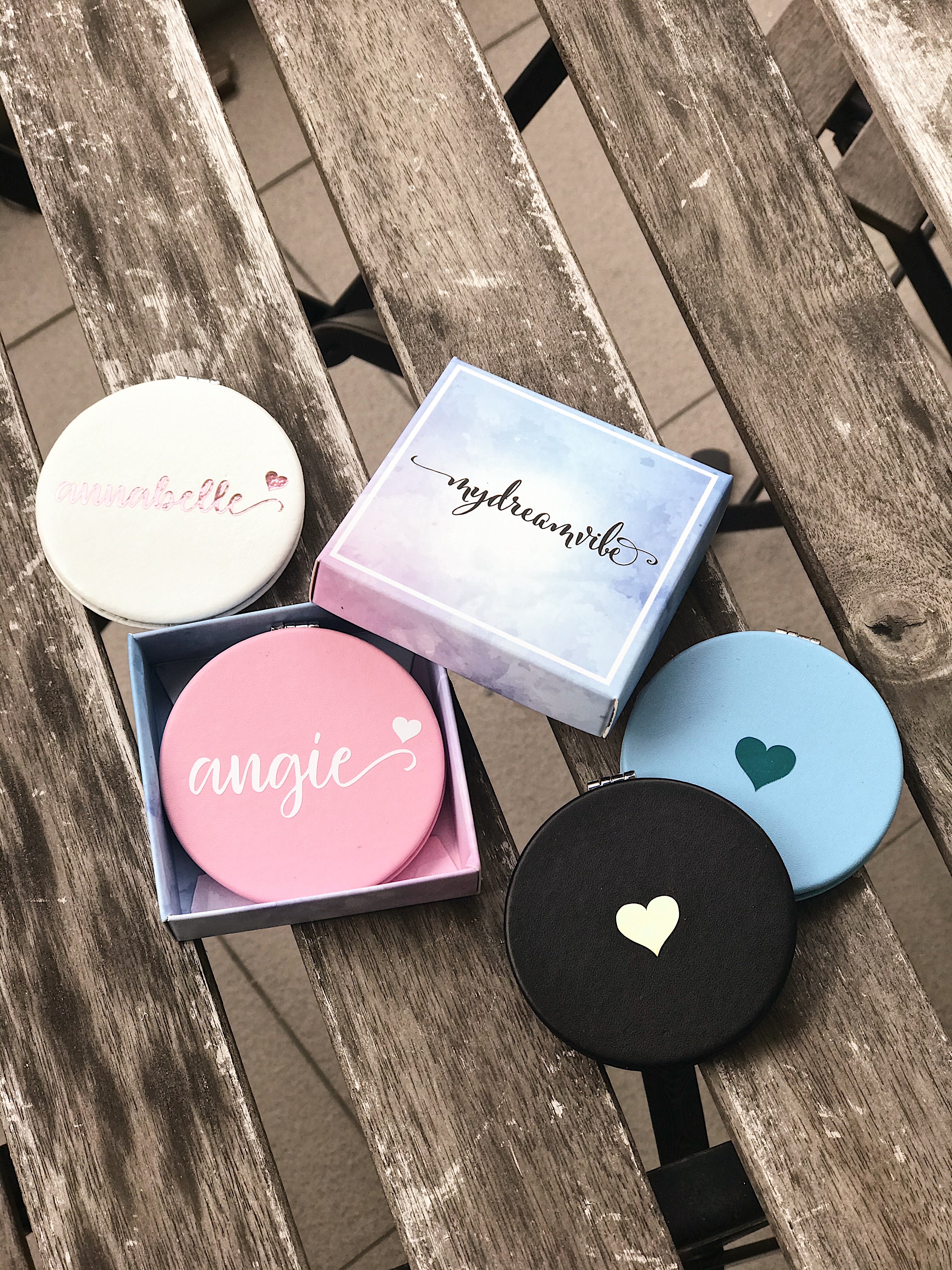 Canvas Pouch (Option to Add PU Leather Mirror) - BLACK / TIFFANY / PINK / BLUE-MyDreamVibe.Co