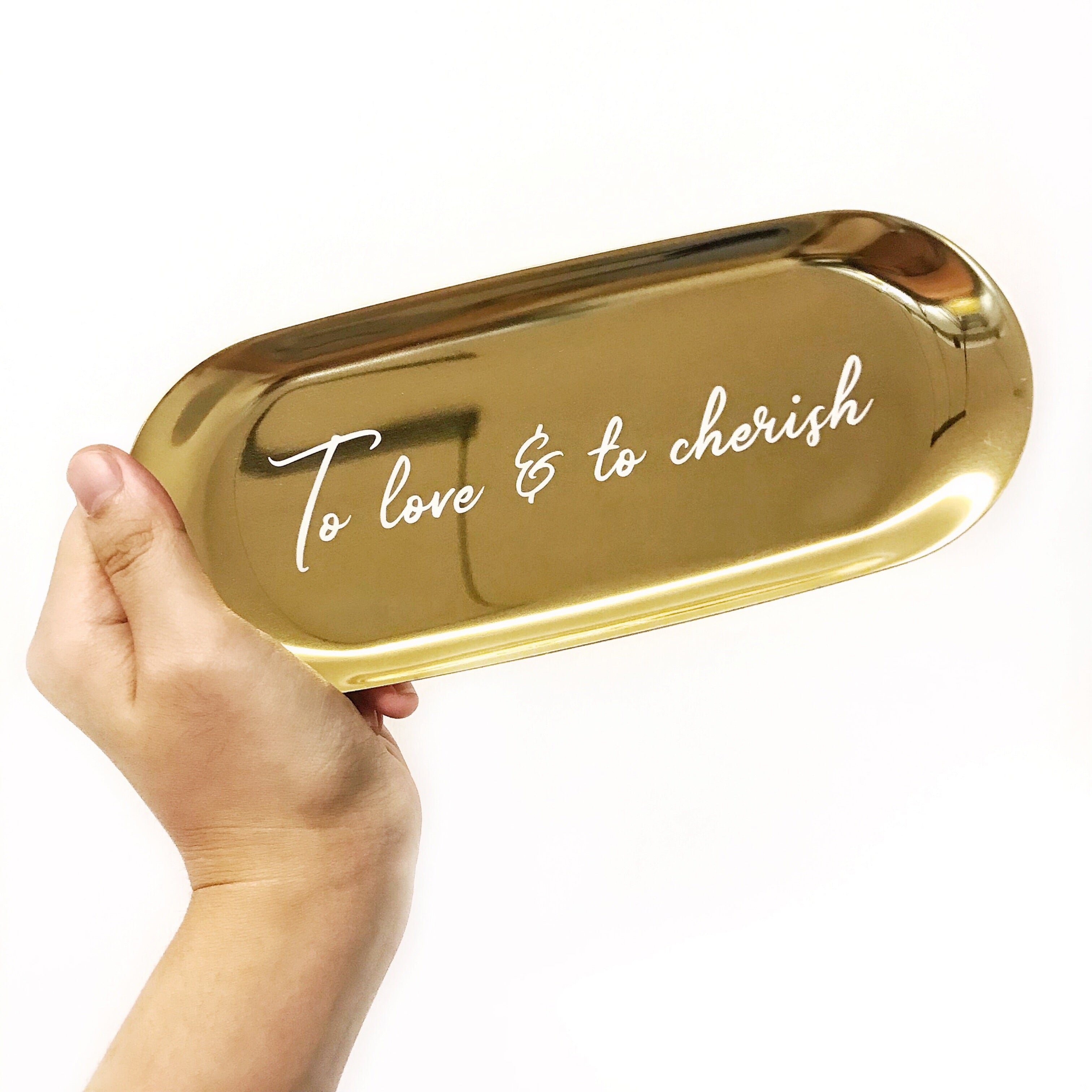 Luxe Gold Stainless Steel Gold Oval Tray-MyDreamVibe.Co