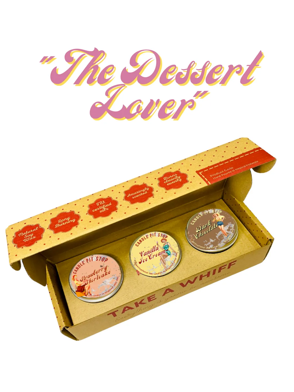 "The Dessert Lover" - Set Of 3 Travel Candles