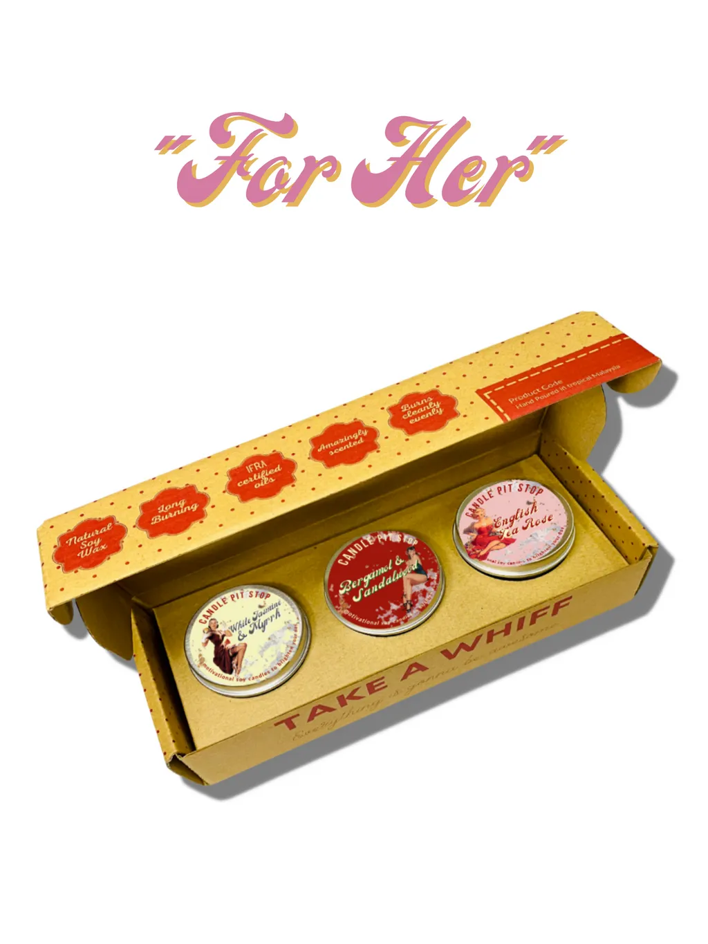"For Her" - Set Of 3 Travel Candles