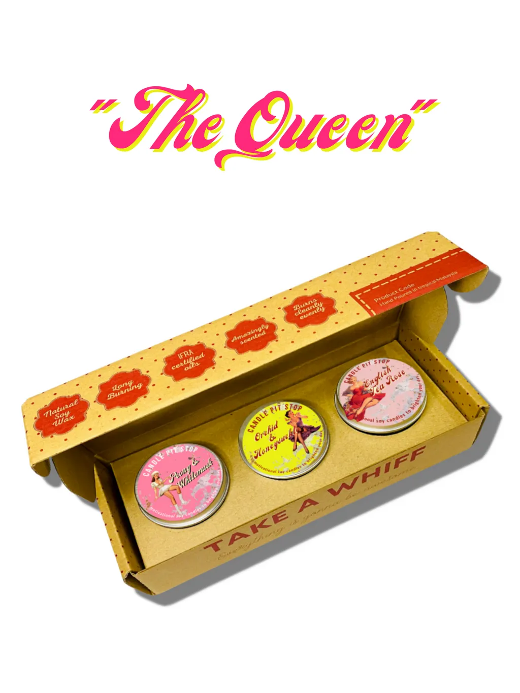 "The Queen" - Set Of 3 Travel Candles