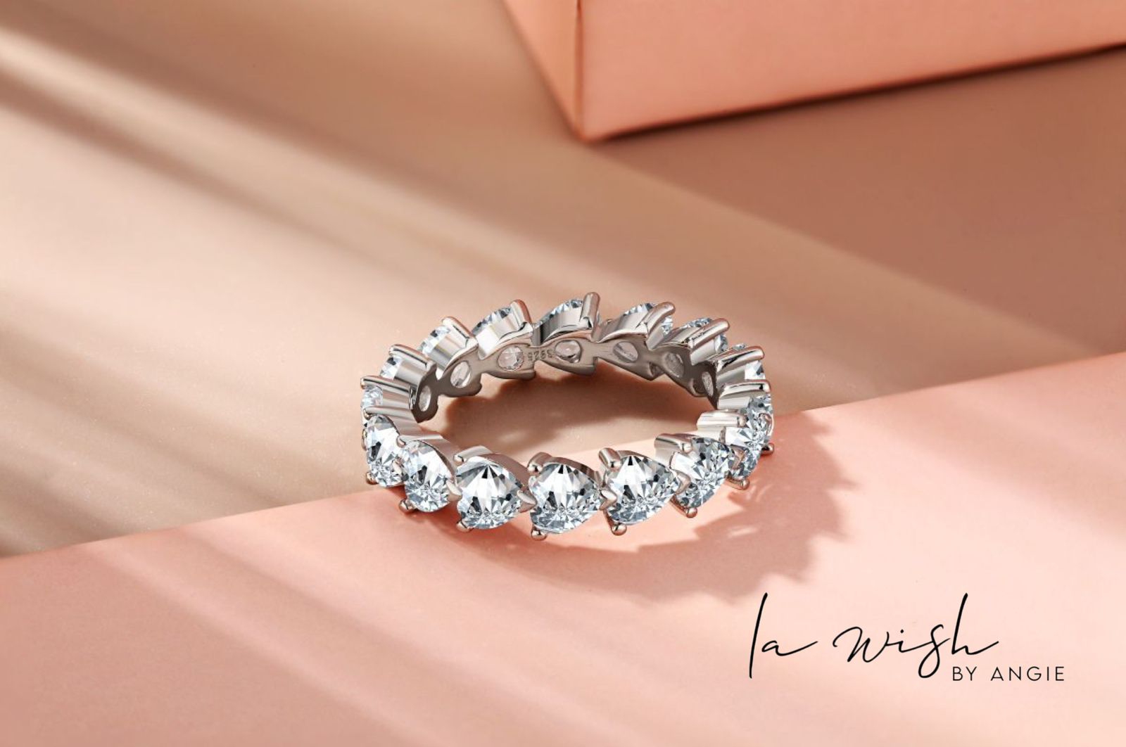 La Wish By Angie Prong-set Romance Silver Ring