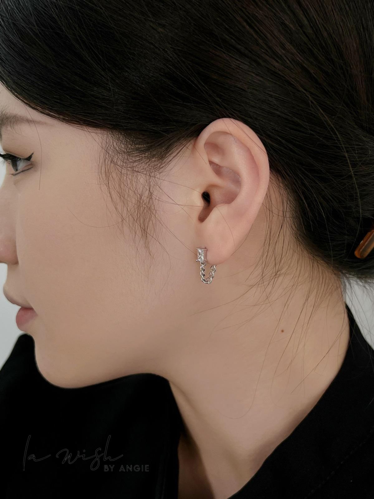 La Wish By Angie Swirl Chain Earrings