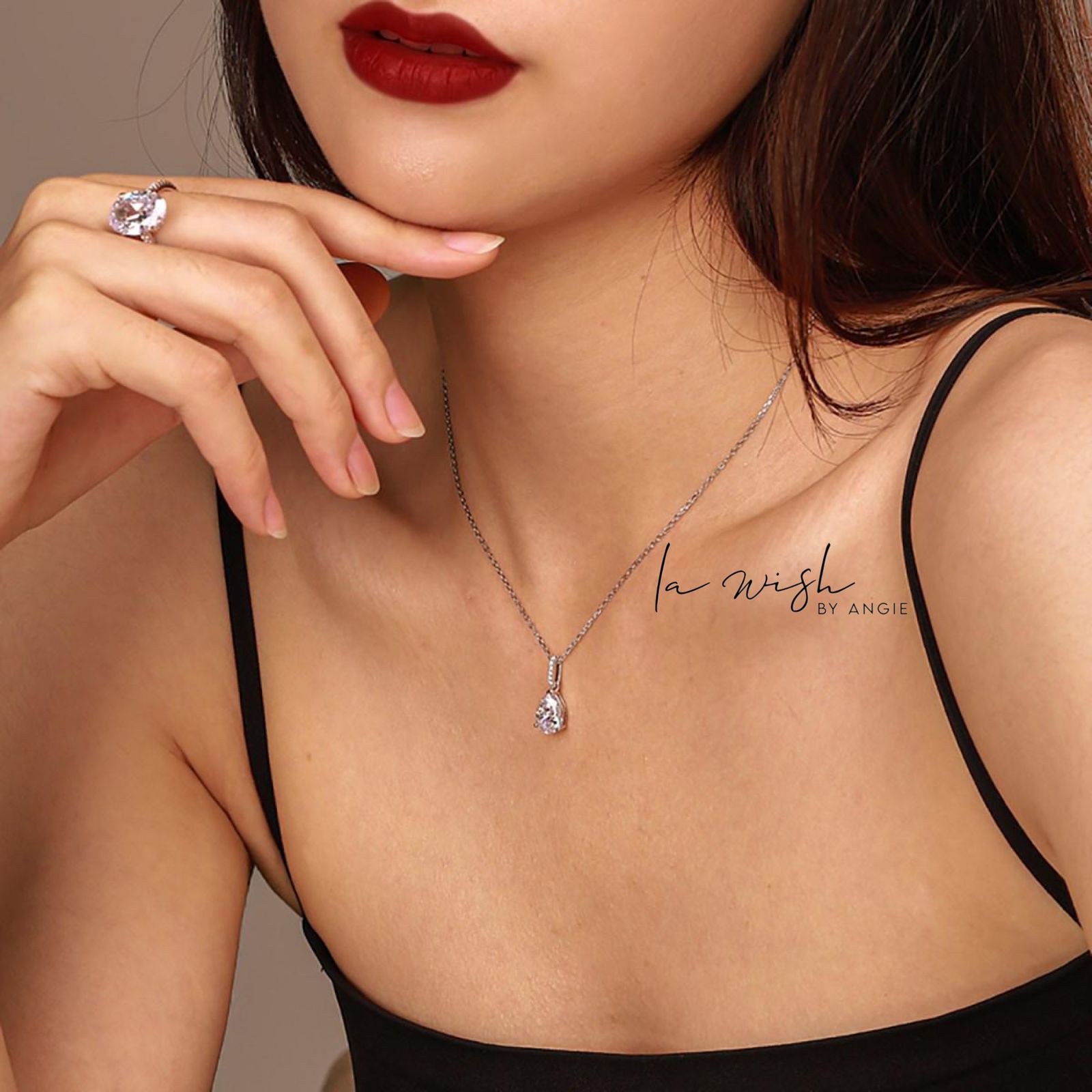 La Wish By Angie The Celestial Pear Solitaire Necklace