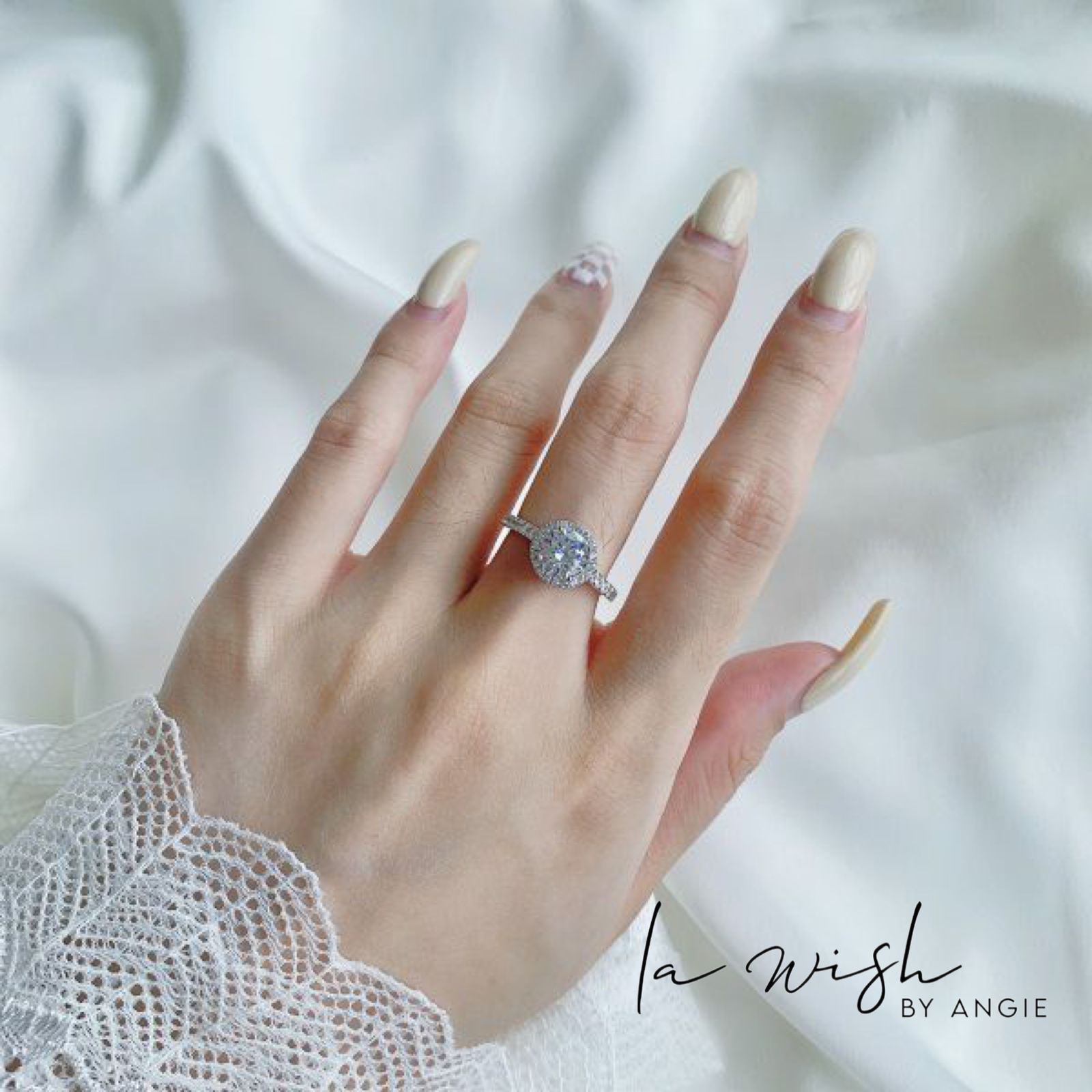 La Wish By Angie Halo Pave Glam Ring