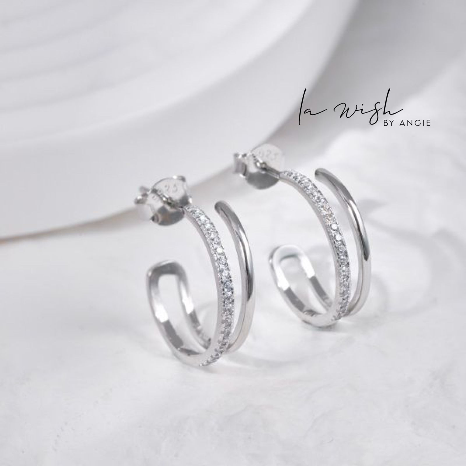 La Wish By Angie Open Huggie Hoop Earrings