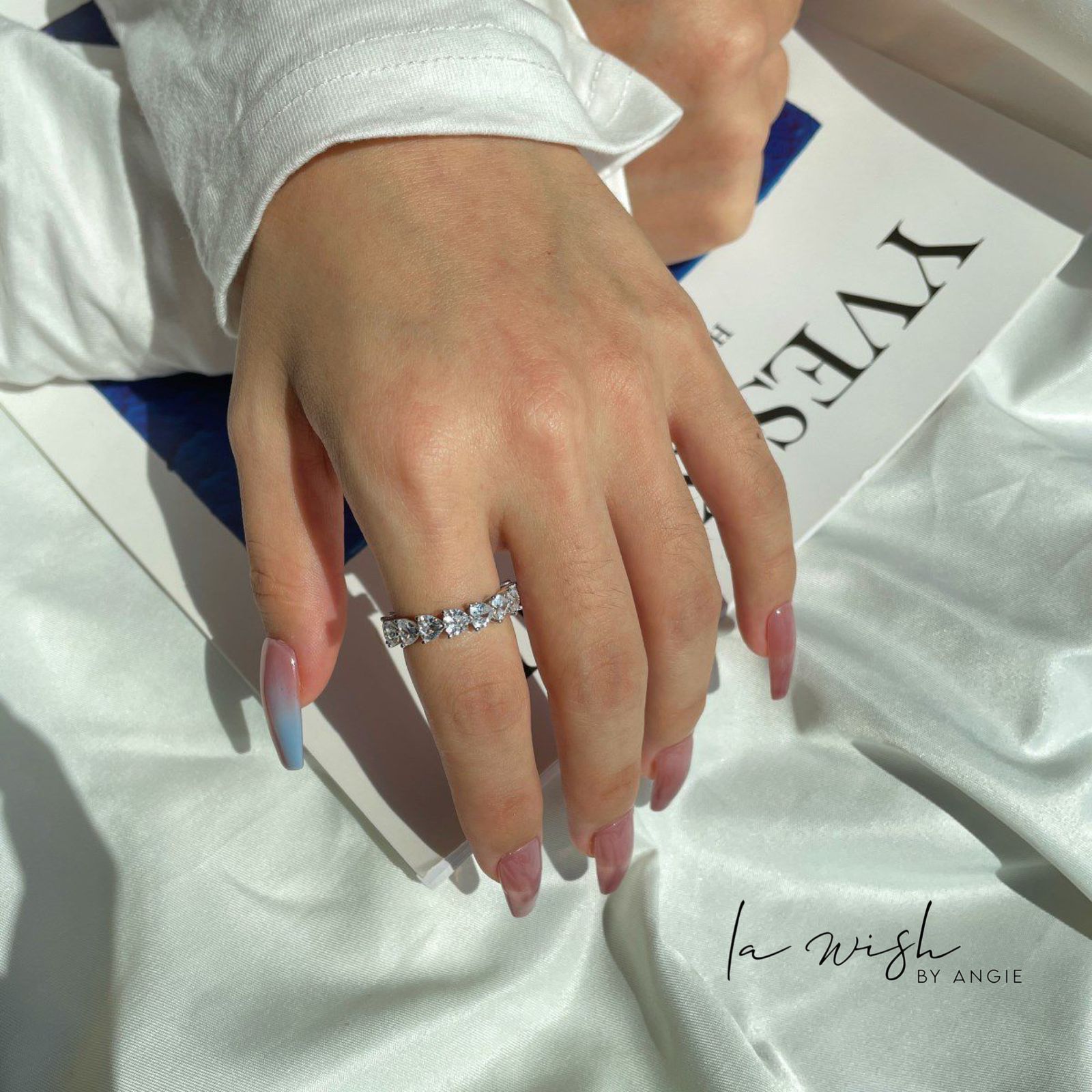 La Wish By Angie Prong-set Romance Silver Ring