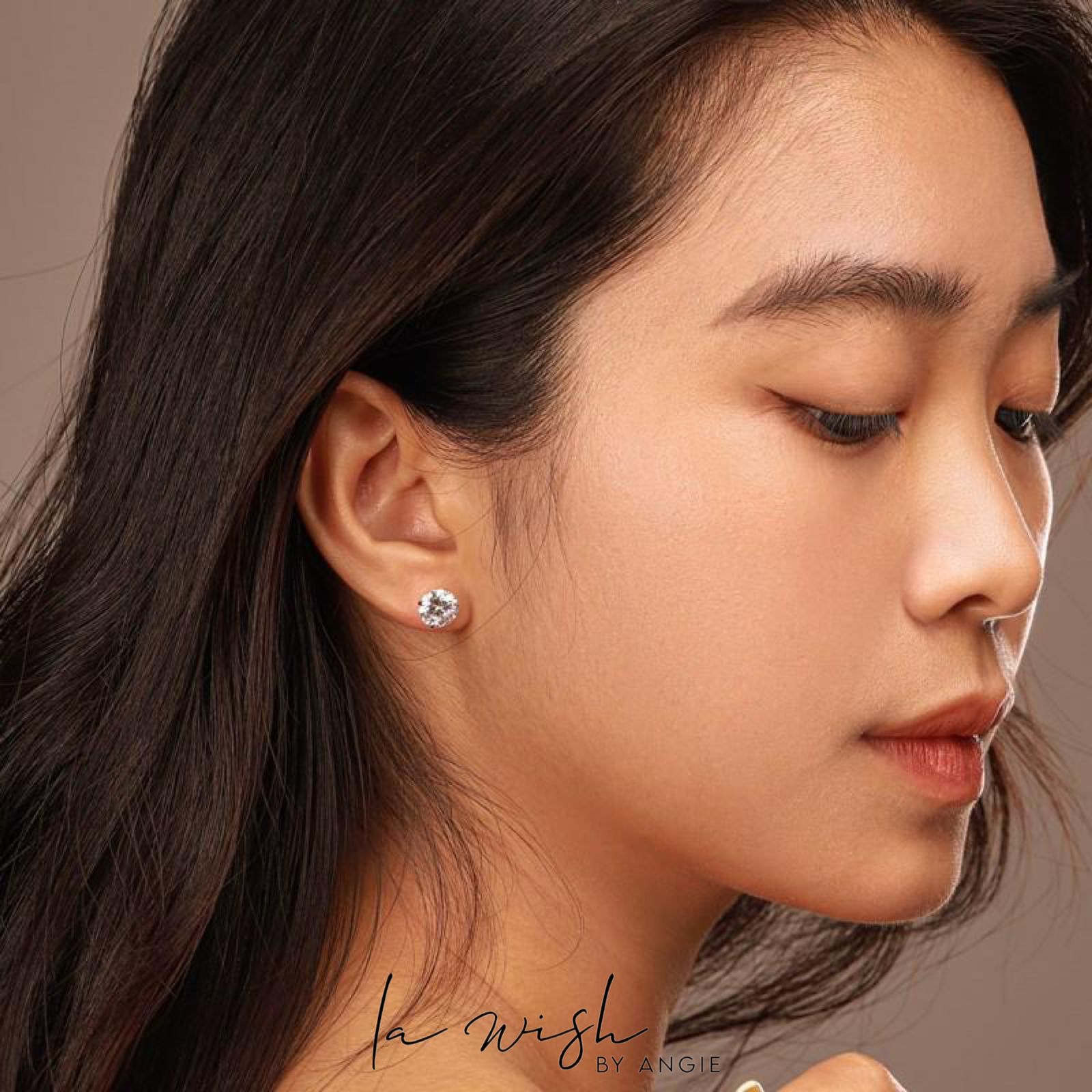 La Wish By Angie Briliant Solitaire Earring Studs
