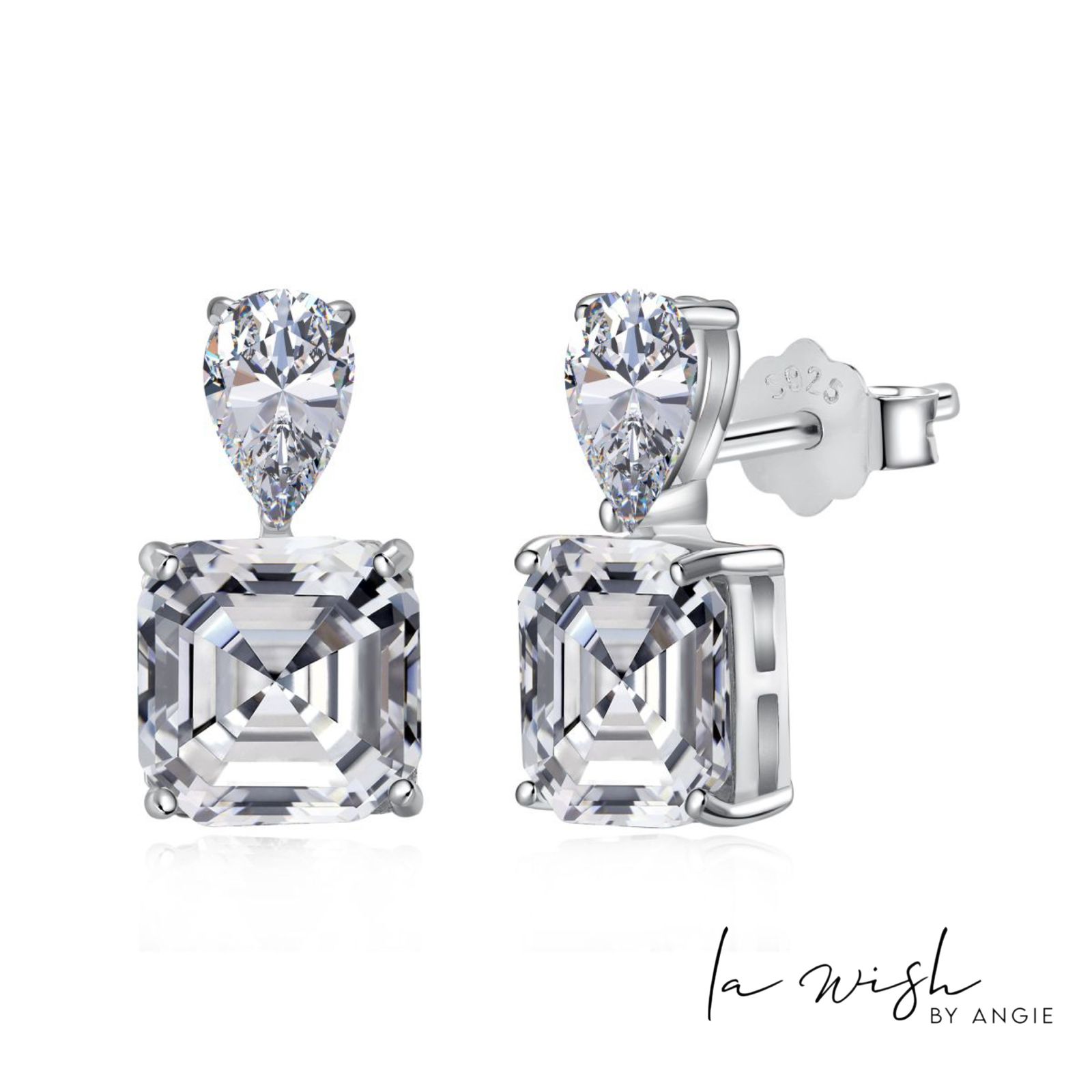 La Wish By Angie Modern Square Earrings