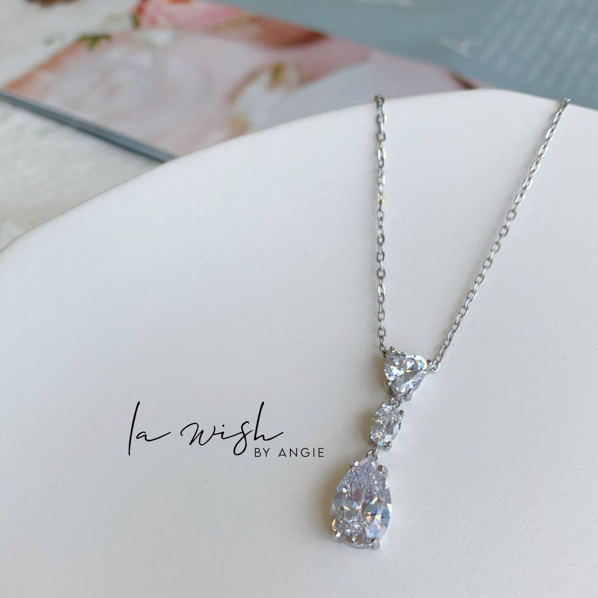 La Wish By Angie Glam Drop Pendant Necklace