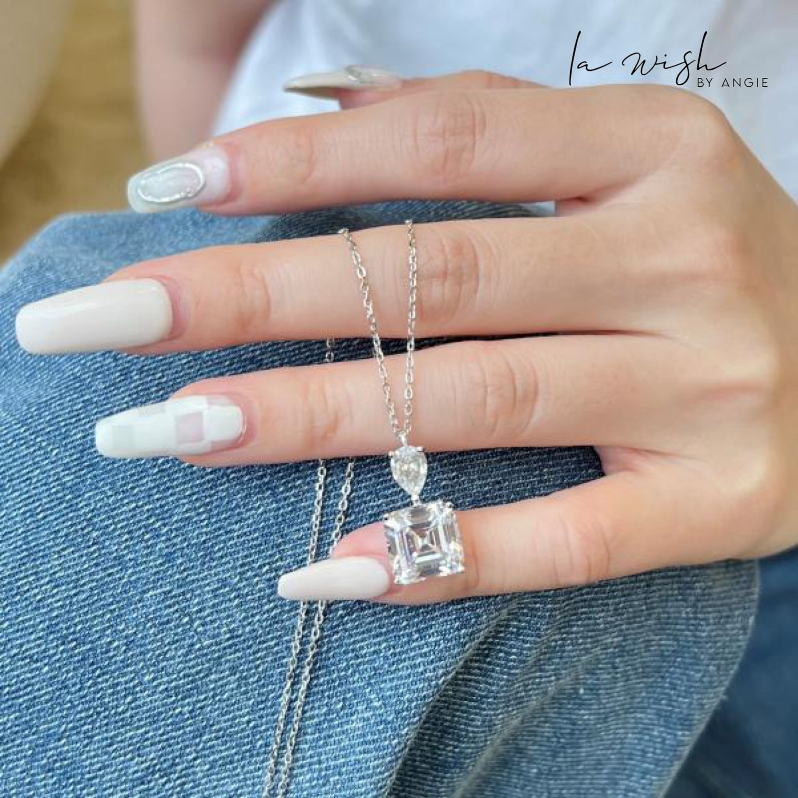 La Wish By Angie Modern Square Necklace