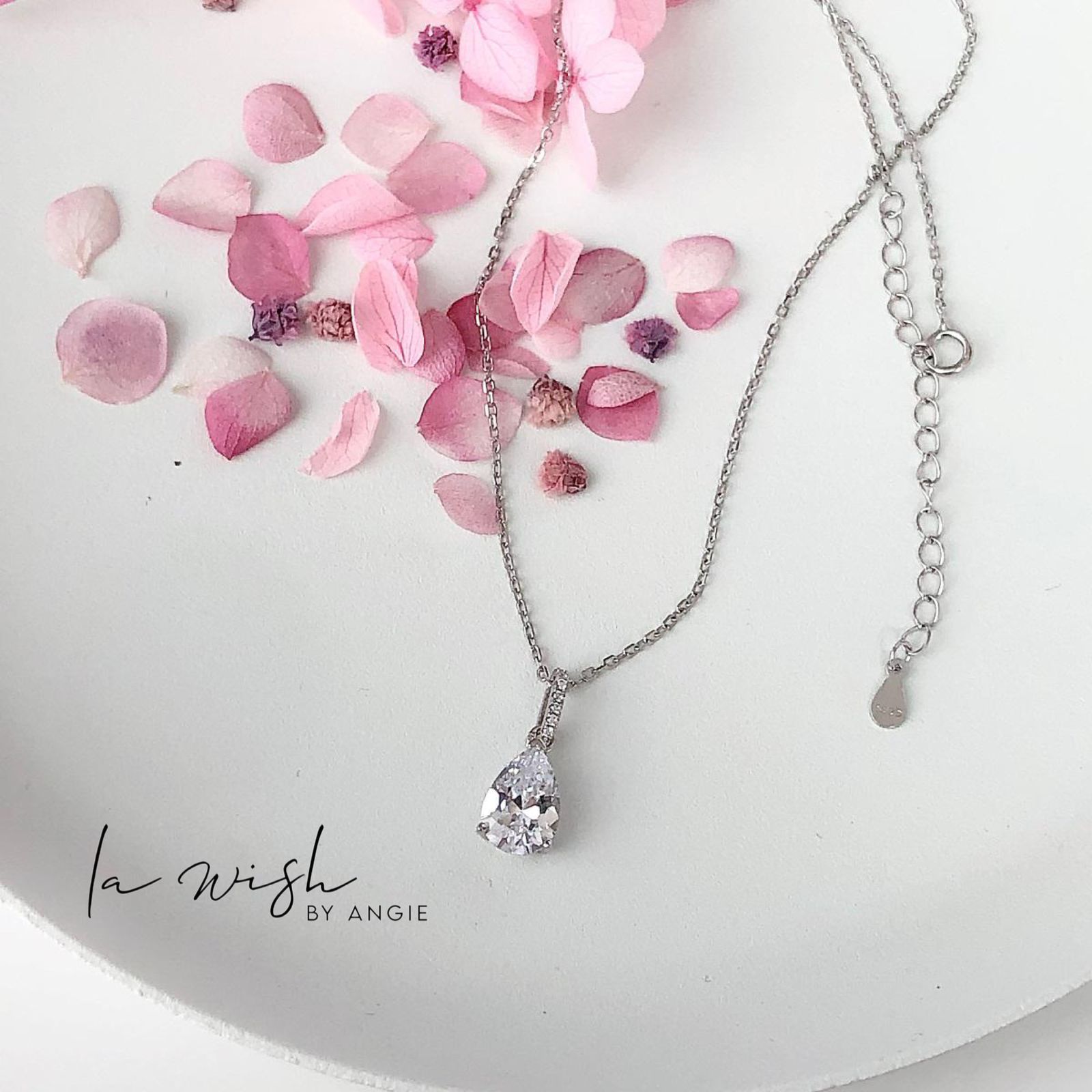 La Wish By Angie The Celestial Pear Solitaire Necklace