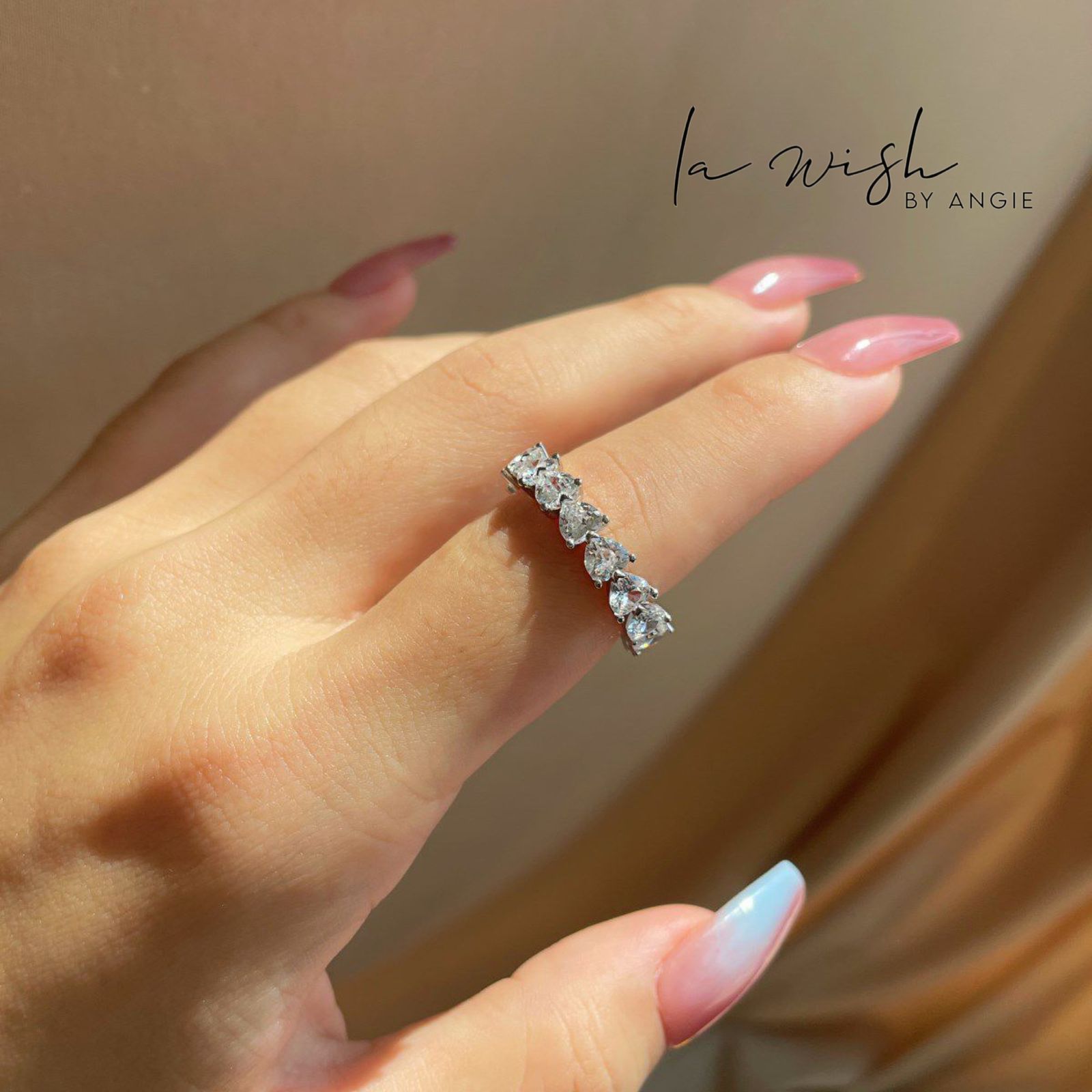La Wish By Angie Prong-set Romance Silver Ring