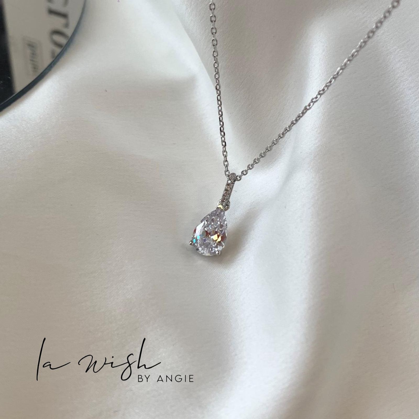 La Wish By Angie The Celestial Pear Solitaire Necklace
