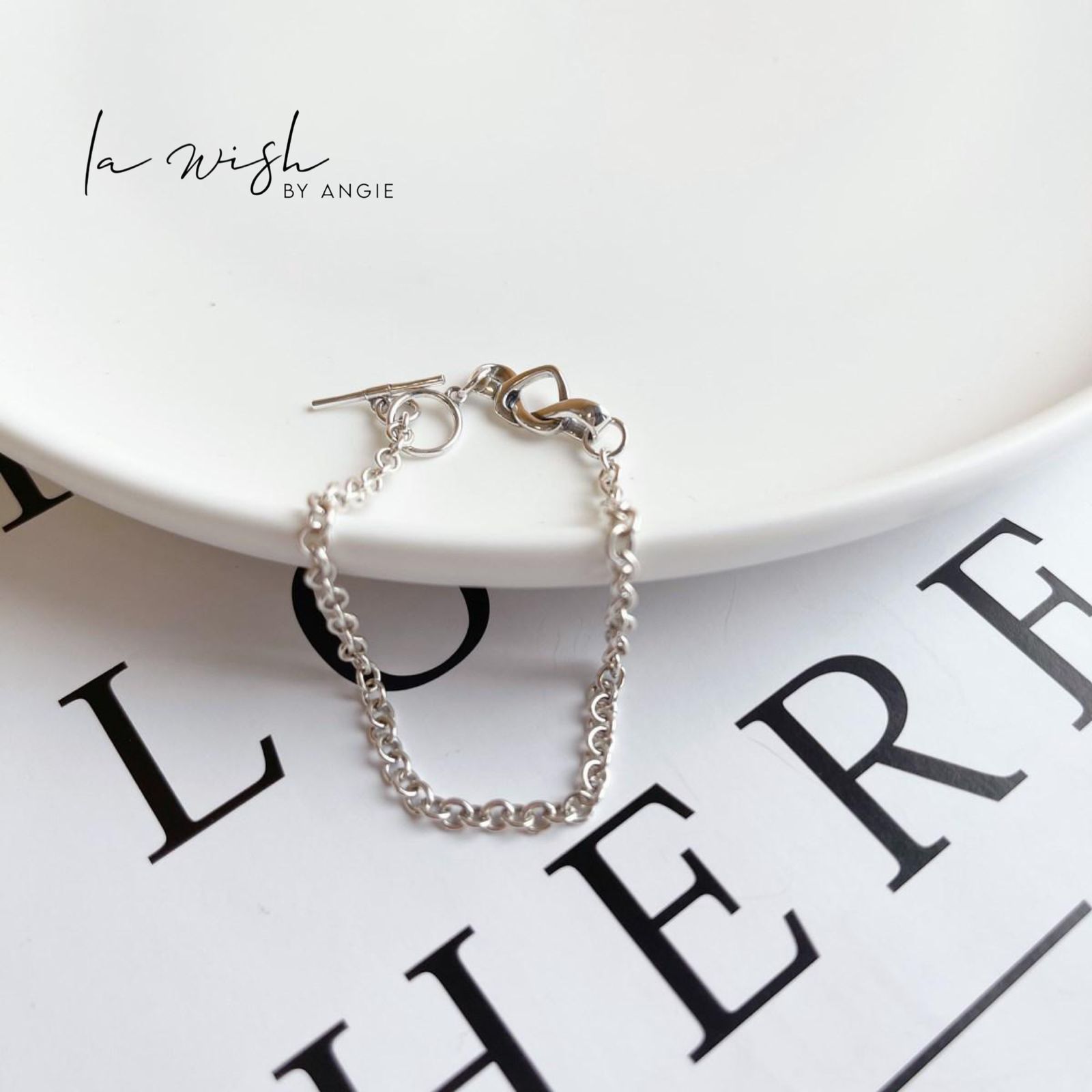 La Wish By Angie Linked Hearts Silver Bracelet