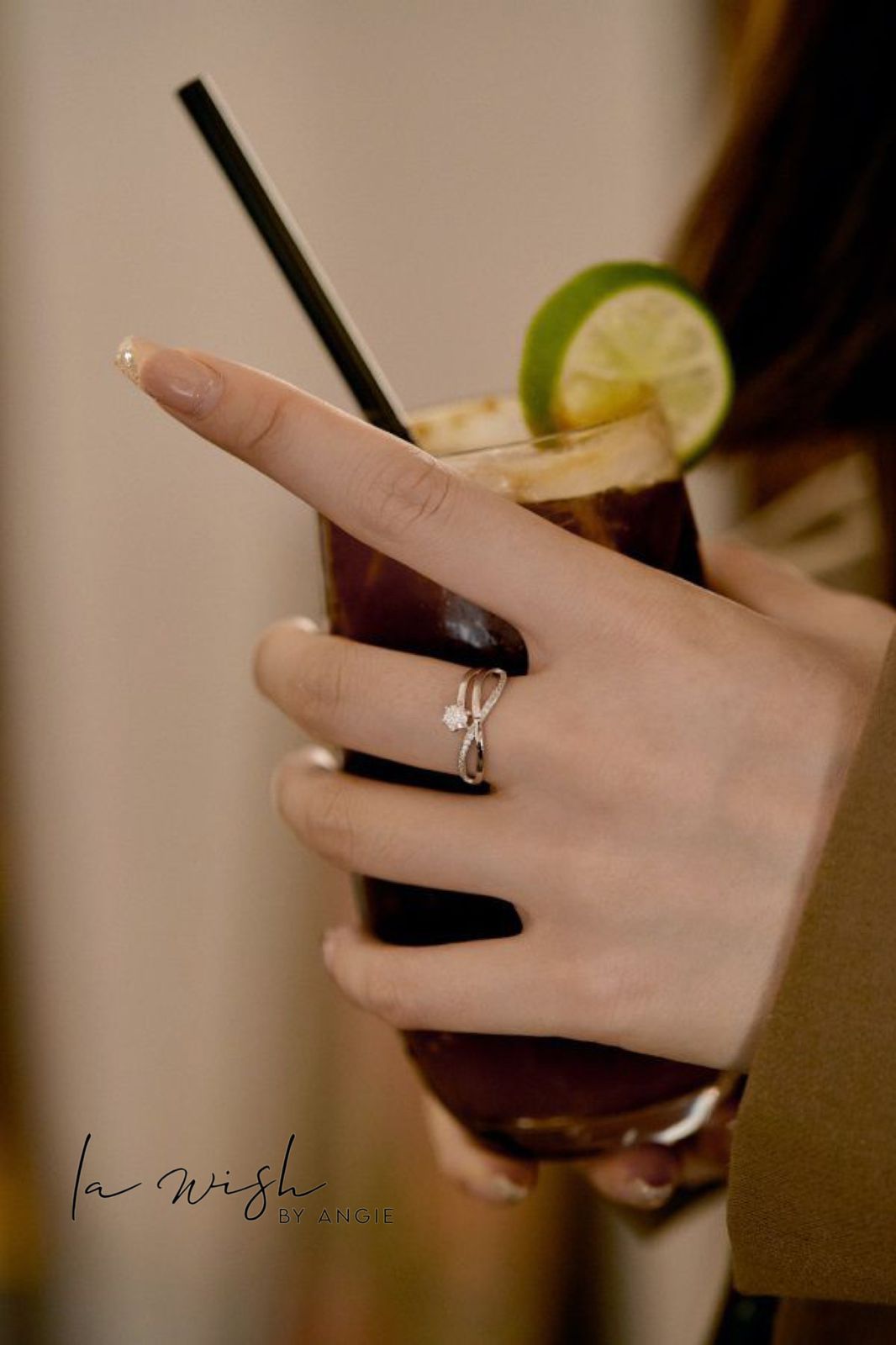 La Wish By Angie Looping Crossover Ring