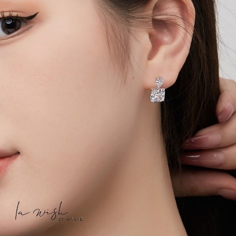 La Wish By Angie Modern Square Earrings