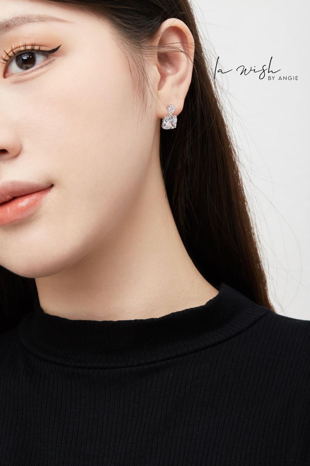 La Wish By Angie Modern Square Earrings