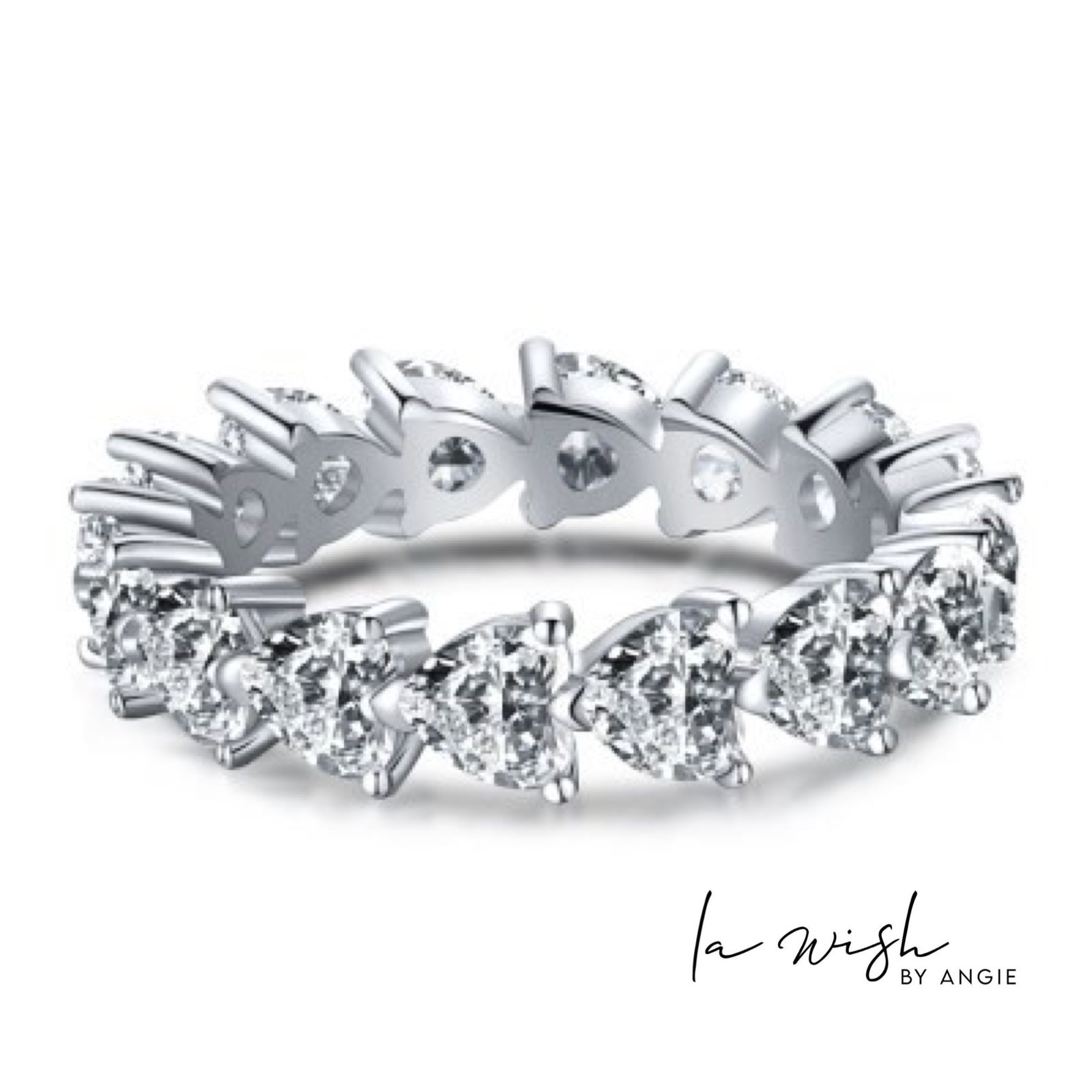 La Wish By Angie Prong-set Romance Silver Ring