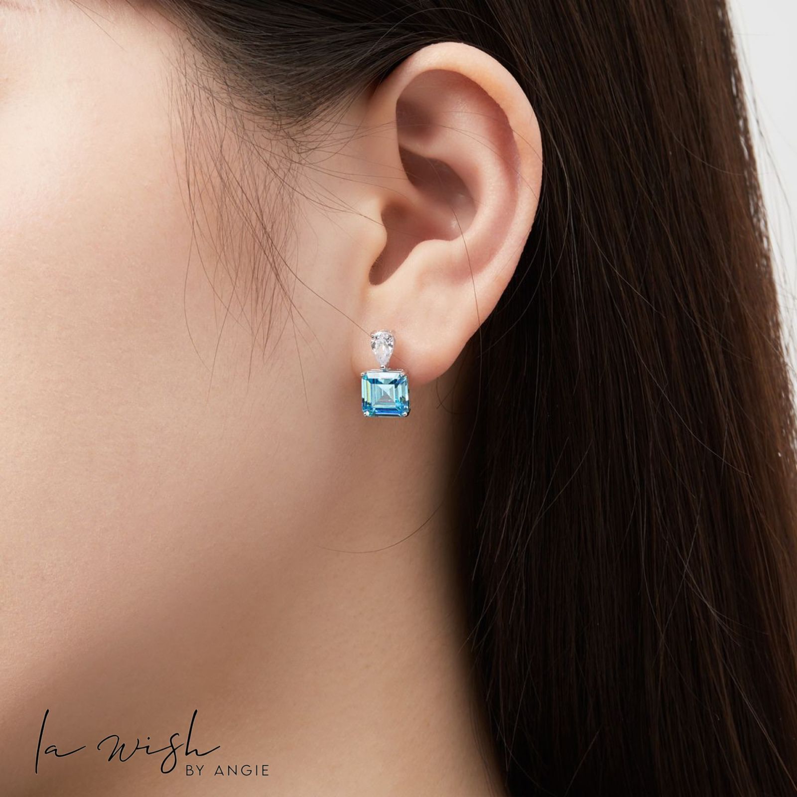 La Wish By Angie Modern Square Earrings