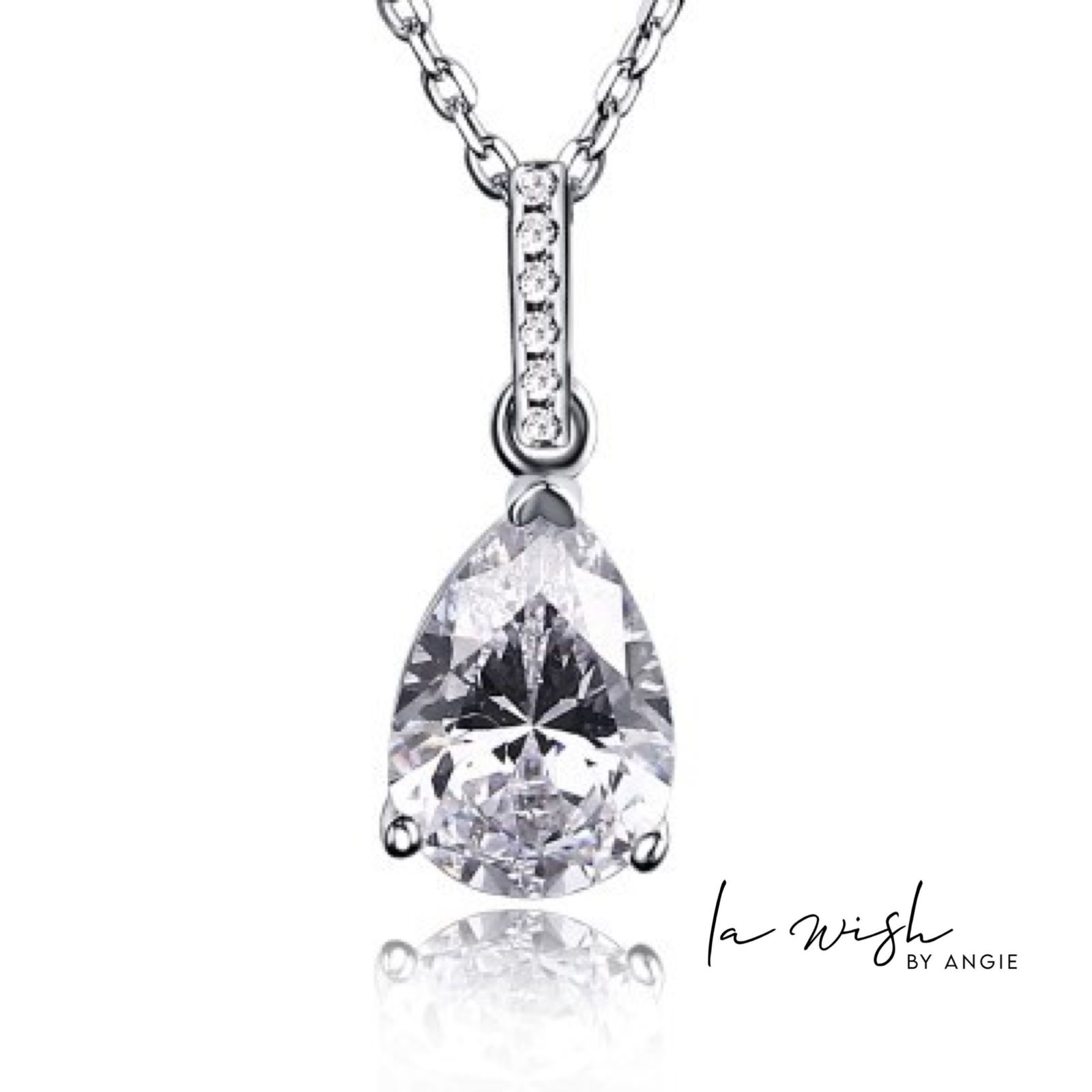 La Wish By Angie The Celestial Pear Solitaire Necklace