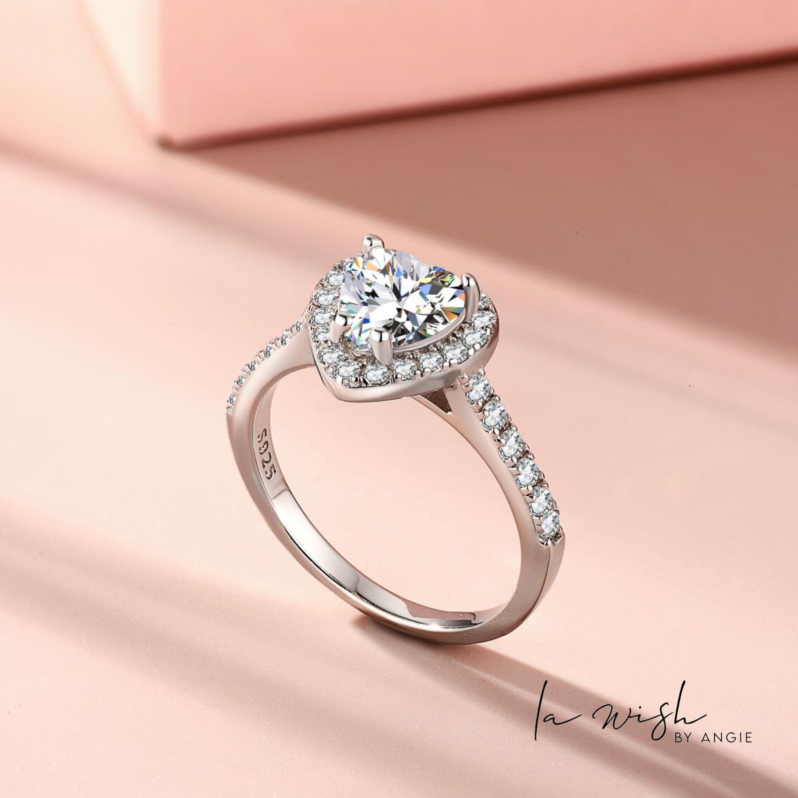 La Wish By Angie Halo Passion Heart Ring