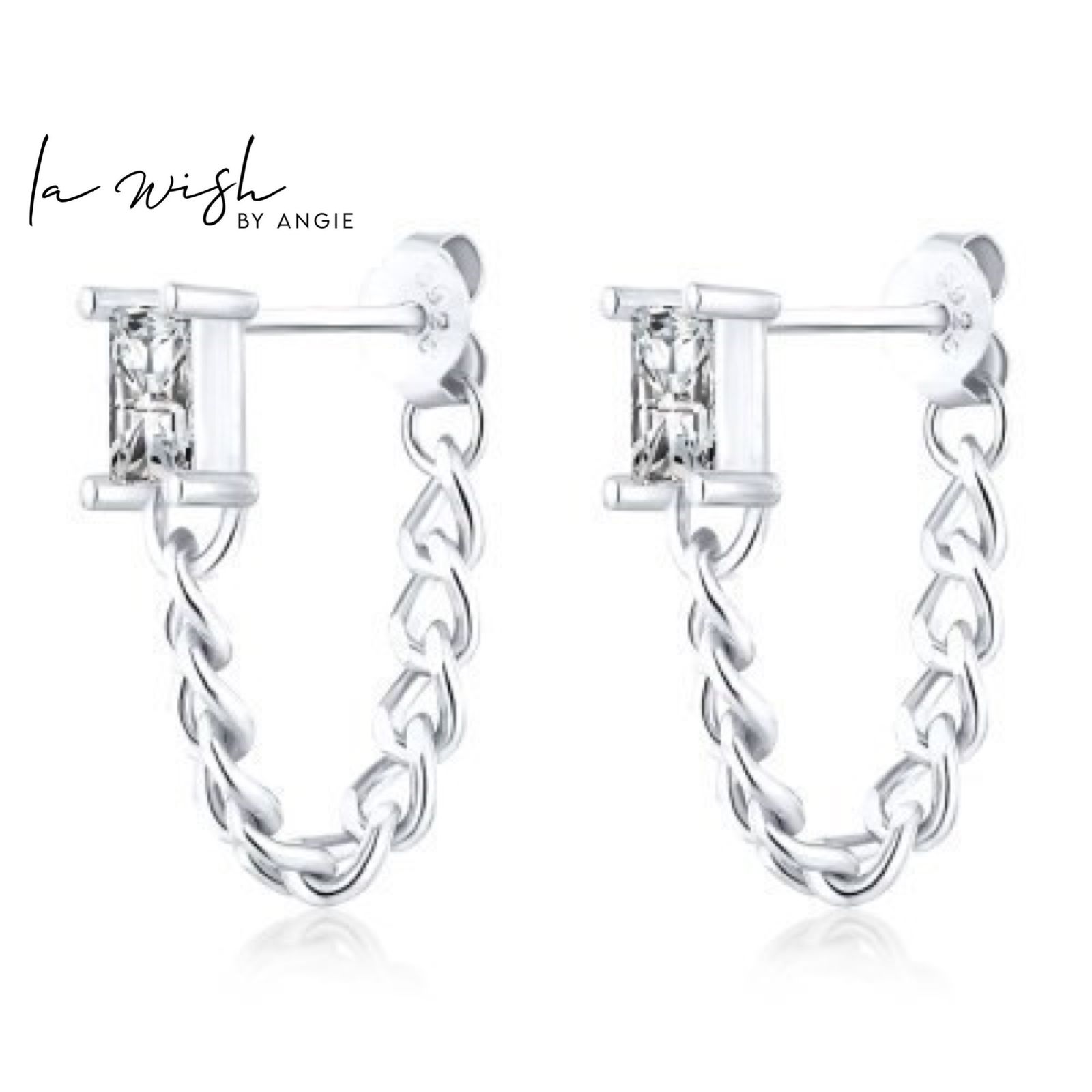 La Wish By Angie Swirl Chain Earrings
