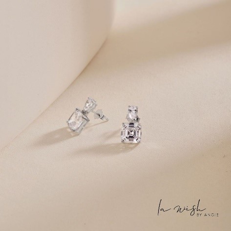 La Wish By Angie Modern Square Earrings