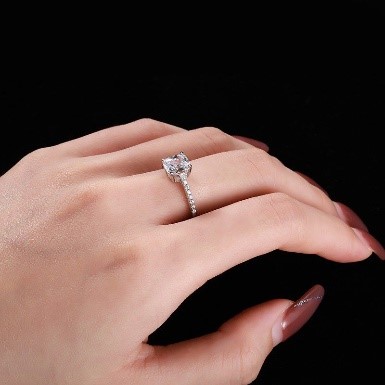 La Wish By Angie Solitaire Pave CZ Diamond Ring