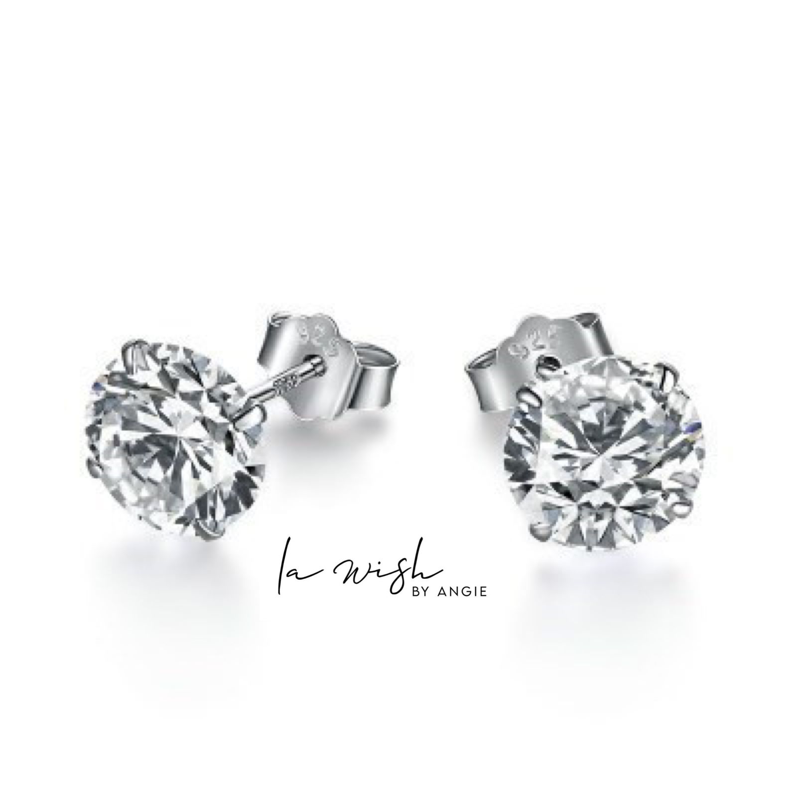 La Wish By Angie Briliant Solitaire Earring Studs
