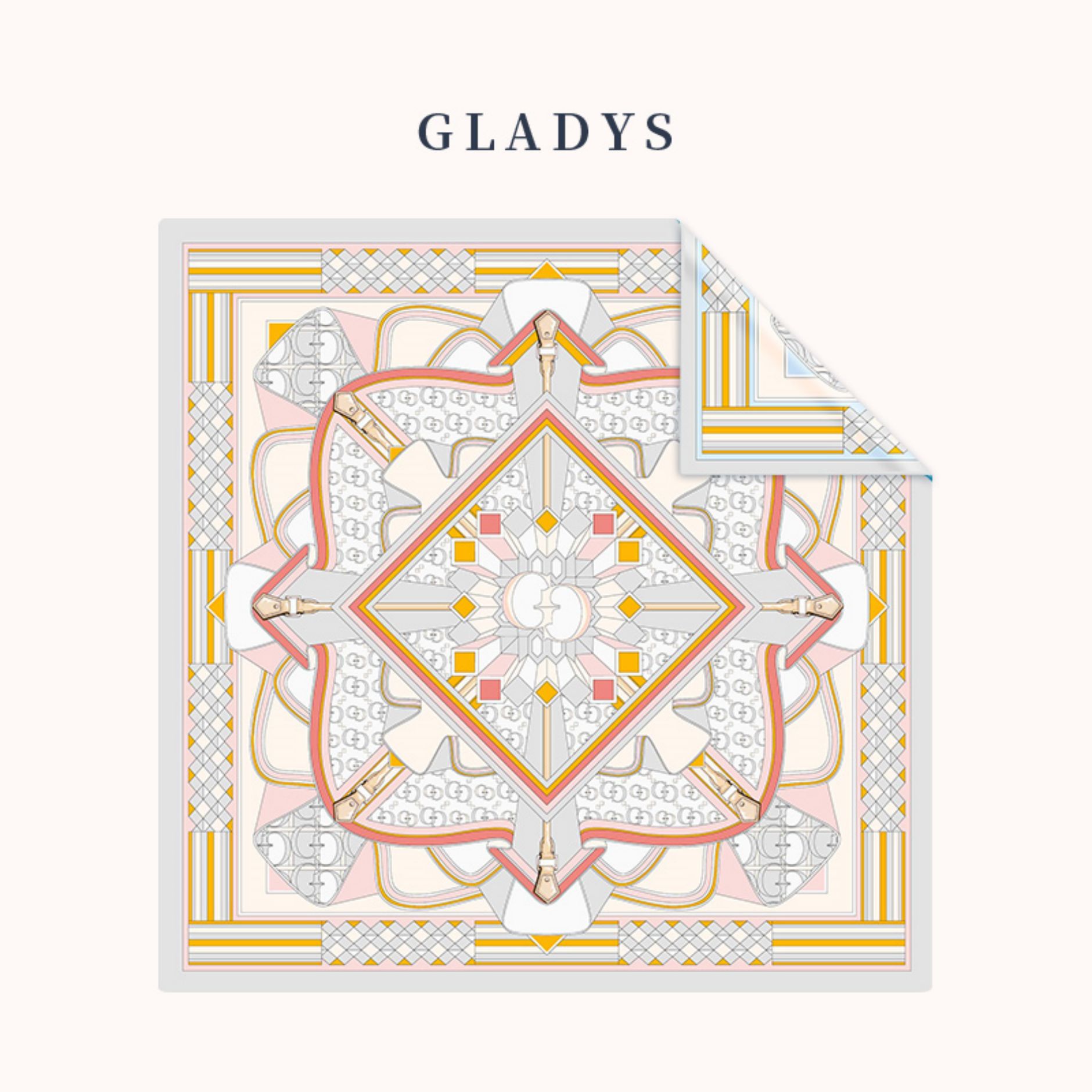 Luxurious Gladys Lifetime Double-sided Heterochromatic Printed Silk Scarf for Women