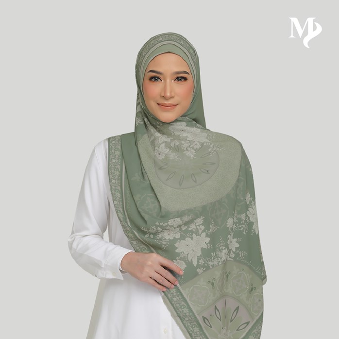 MYZURA SHAWL IN OIL GREEN