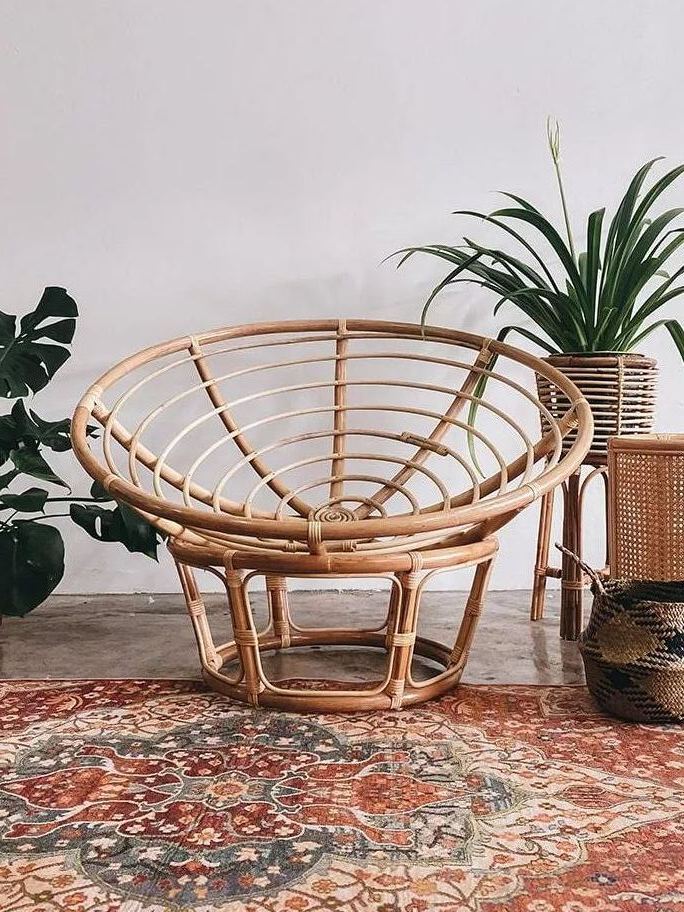 Round Rattan Papasan Chair