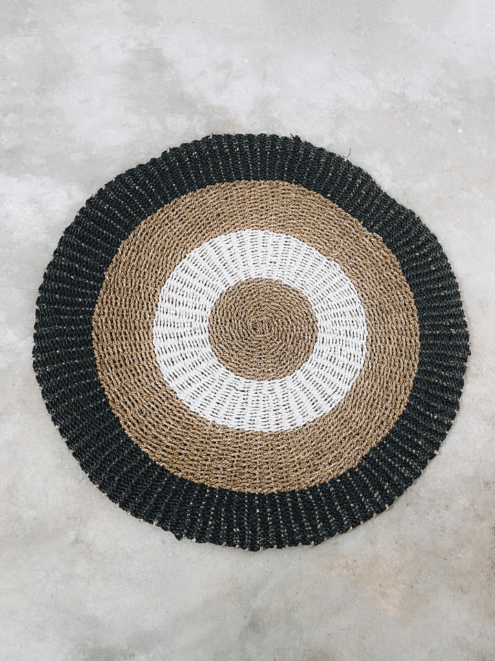 White Black Jute Rug