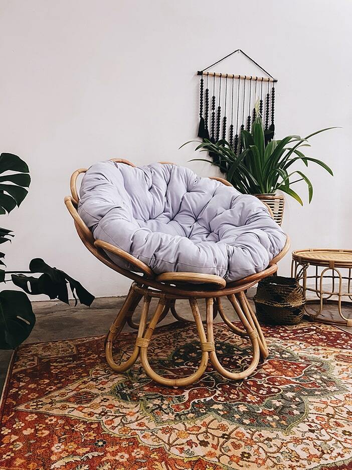 Floral Rattan Papasan Chair