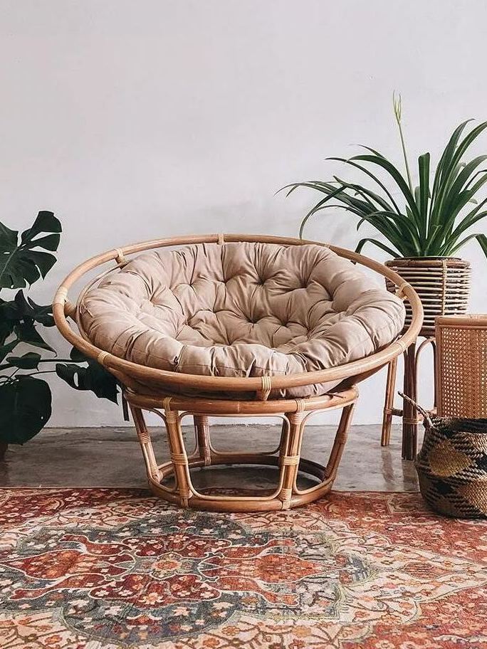 Round Rattan Papasan Chair