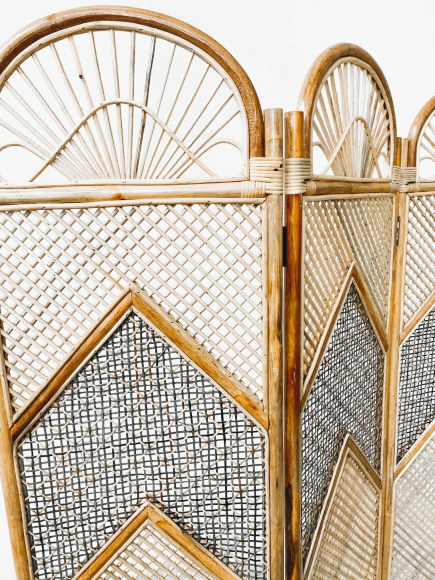 Vintage 2 Rattan Partition / Screen Divider - Booming Plus